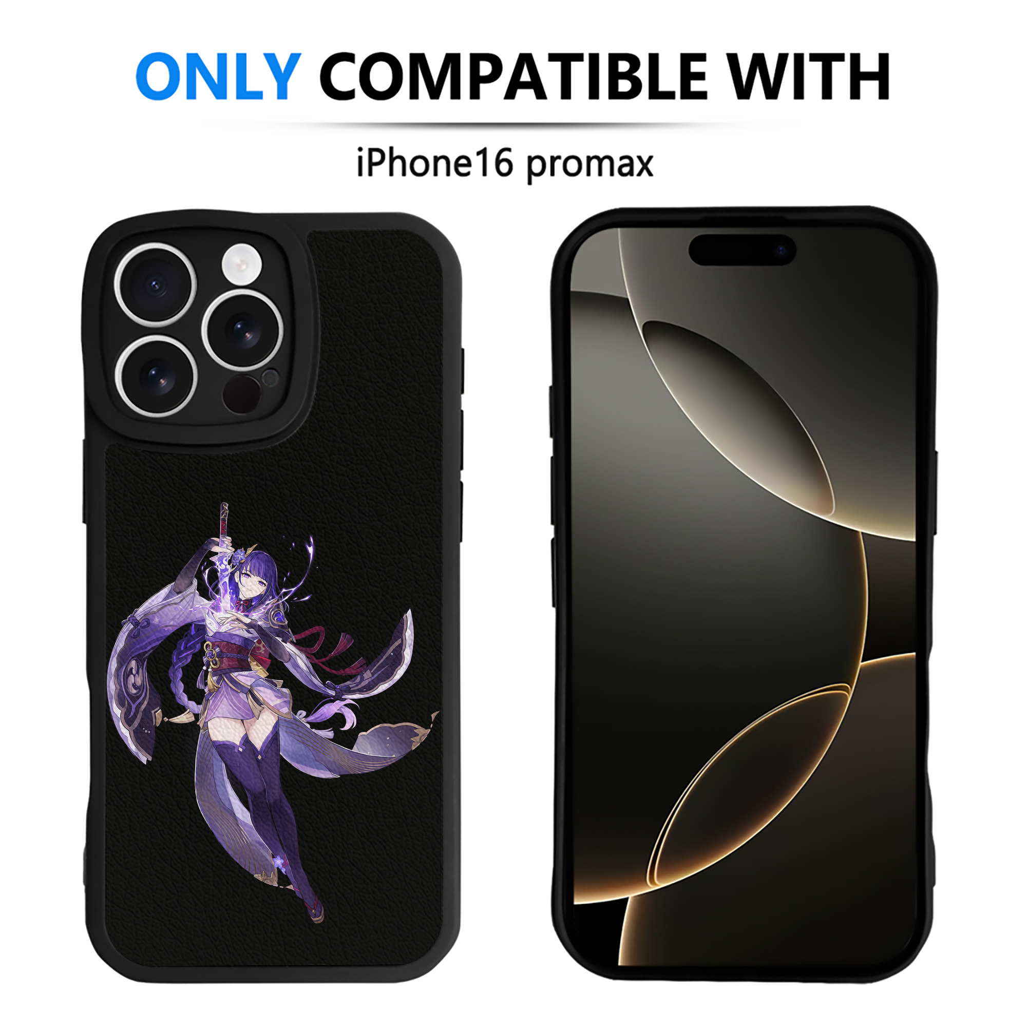 げんし神 雷電将軍 らいでんしょうぐん genshin Raiden Shogun 【iPhone 16シリーズ対応】シリコンスマホケース（レザー調） 材質：シリコン
